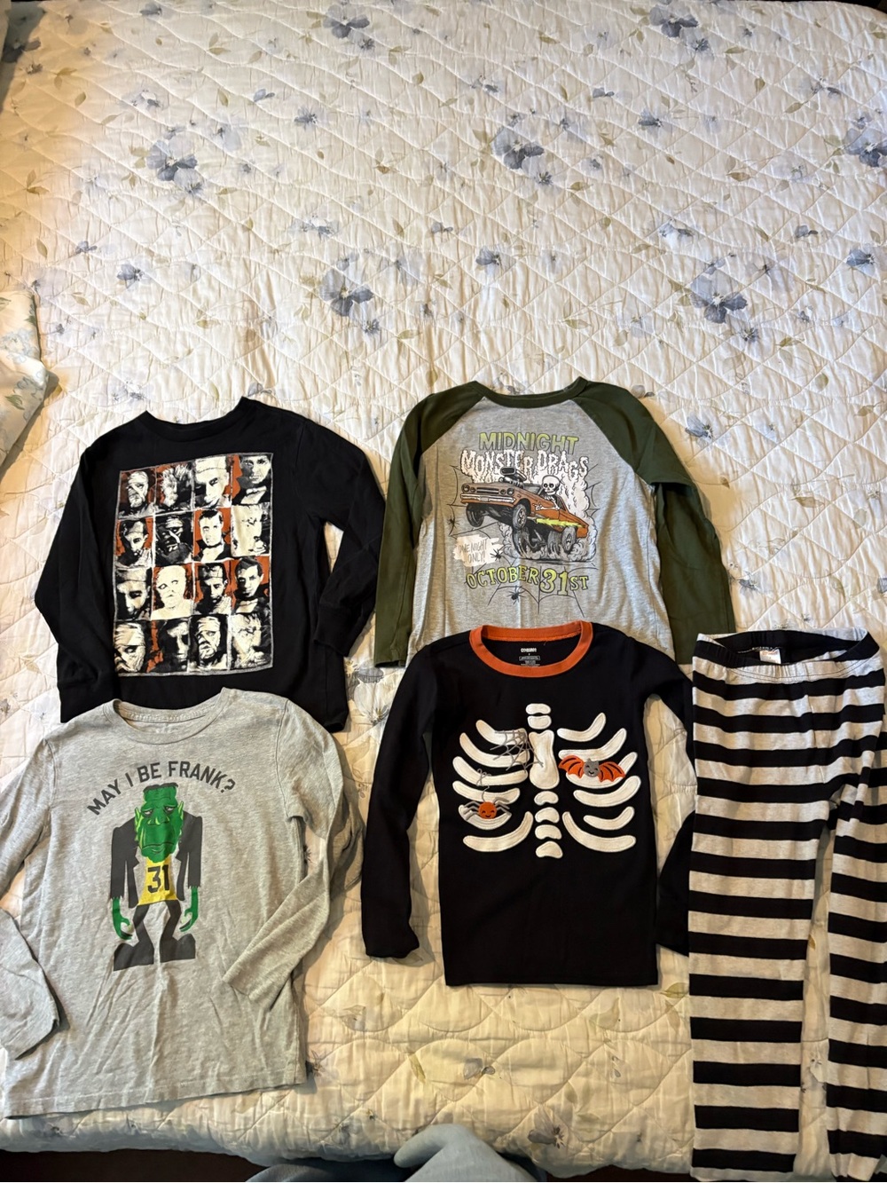 3 Gap t-shirts and Gymboree pajamas